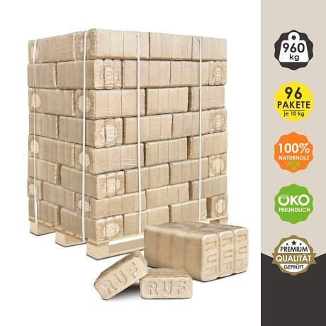 Ruf Original Blue 96×10 kg Nadelholz Heizwert 4,6 kwh/kg Asche 1,0 %